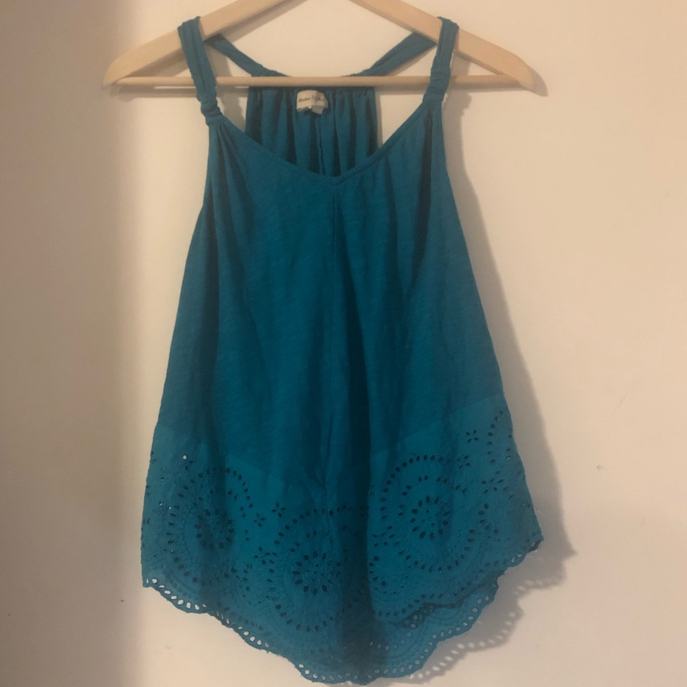 Anthropologie Meadow Rue Turquoise Tank Top